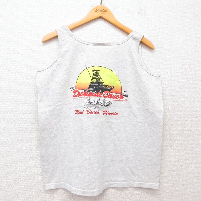 90s タンクトップ 船 グレー L | 古着