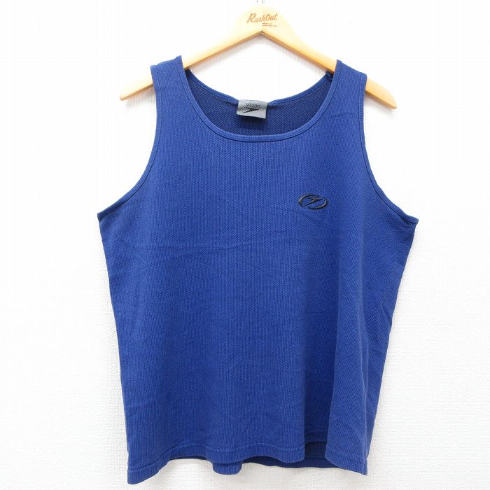 【20%OFF】XL★古着 スピード SPEEDO ビンテージ タンクトップ メンズ 00年代 00s ワンポイントロゴ クルーネック 紺 ネイビー 25jun21 中古