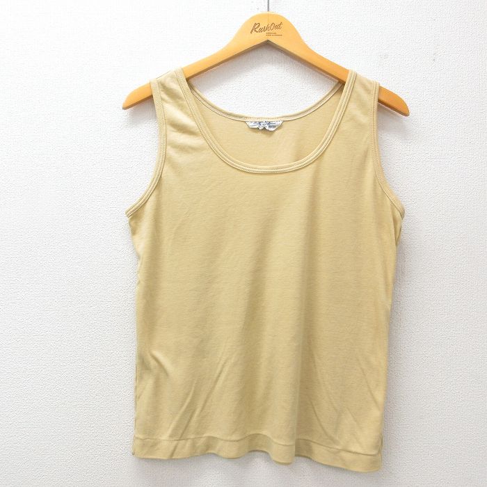 L★古着 ビンテージ タンクトップ メンズ 90年代 90s 無地 クルーネック 黄系 イエロー 25jun26 中古
