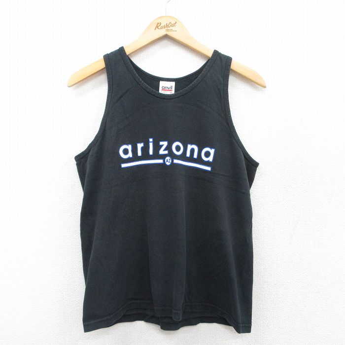 M★古着 ビンテージ タンクトップ メンズ 00年代 00s arizona コットン クルーネック 黒 ブラック 25jun28 中古