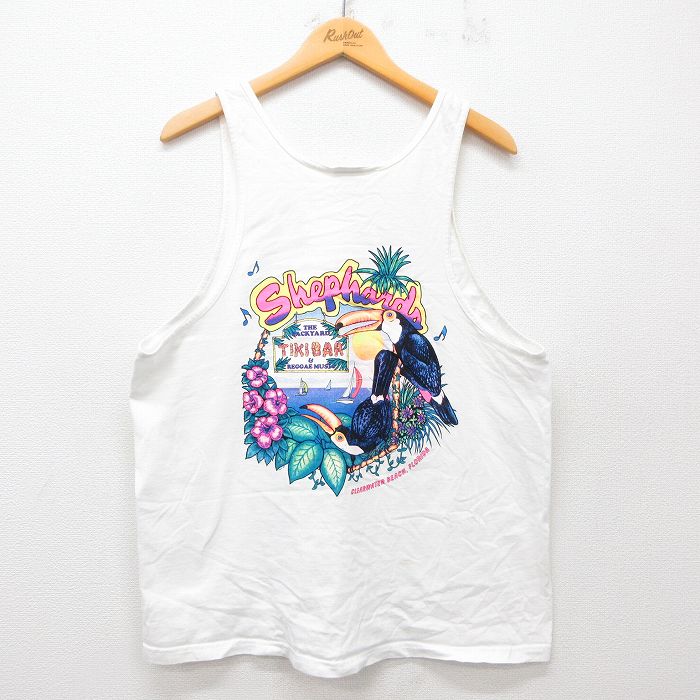 L★古着 ヘインズ Hanes ビンテージ タンクトップ メンズ 00年代 00s shephards コットン クルーネック 白 ホワイト 25jun30 中古