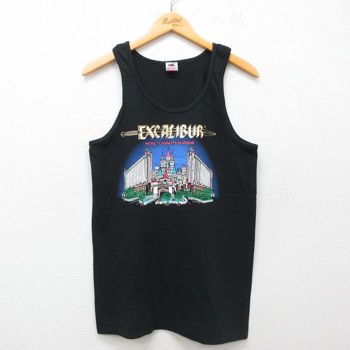 フルーツオブザルーム 90s タンクトップ EXCALIBUR ブラック S | 古着