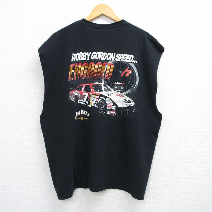 ノースリーブTシャツ レーシングカー ブラック XL | 古着