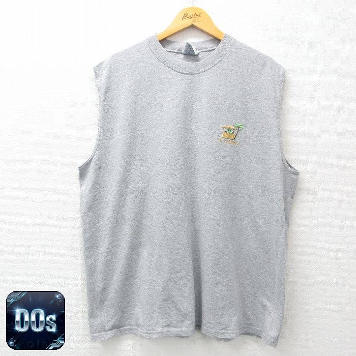 ノースリーブTシャツ ST.THOMAS カエル グレー XL | 古着