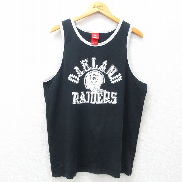 XL★古着 ナイキ NIKE タンクトップ メンズ NFL オークランドレイダース 黒他 ブラック アメフト スーパーボウル 25jul03 中古