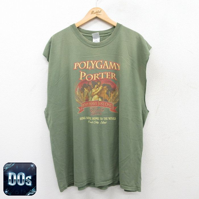 ノースリーブTシャツ POLYGAMY PORTER グリーン XL | 古着