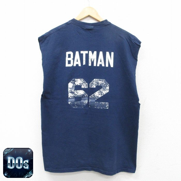 【50%OFF】ヘインズ 00s ノースリーブTシャツ BATMAN ネイビー XL | 古着