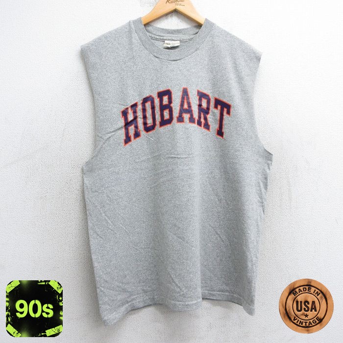 【50%OFF】90s ノースリーブTシャツ ホバート グレー L | 古着