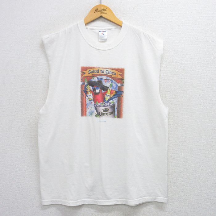 ジャージーズ 00s ノースリーブTシャツ コロナビール ホワイト XL | 古着
