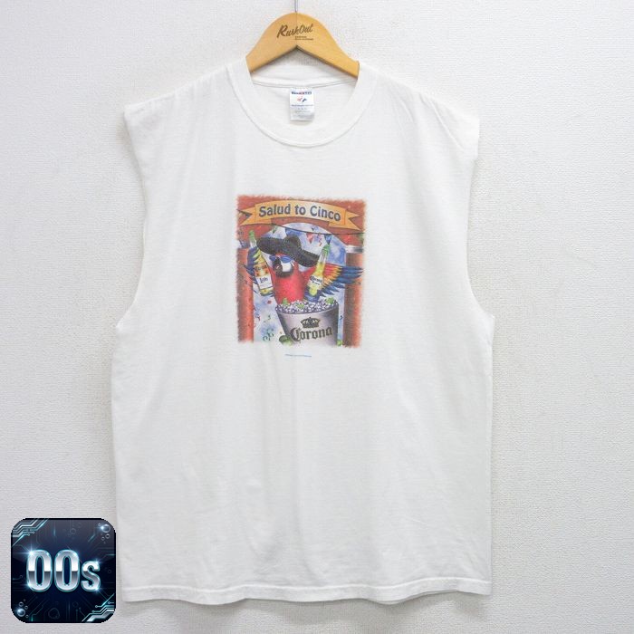 ジャージーズ 00s ノースリーブTシャツ コロナビール ホワイト XL | 古着