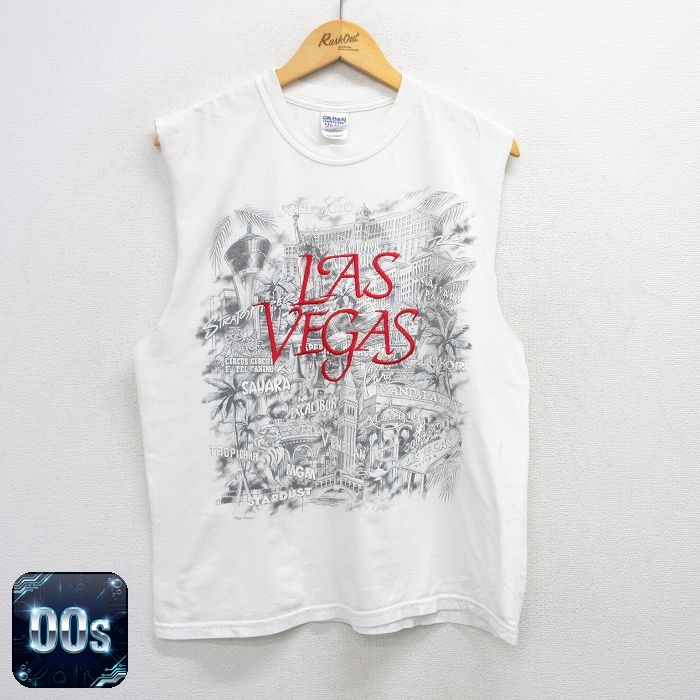 ノースリーブTシャツ ラスベガス ホワイト L | 古着