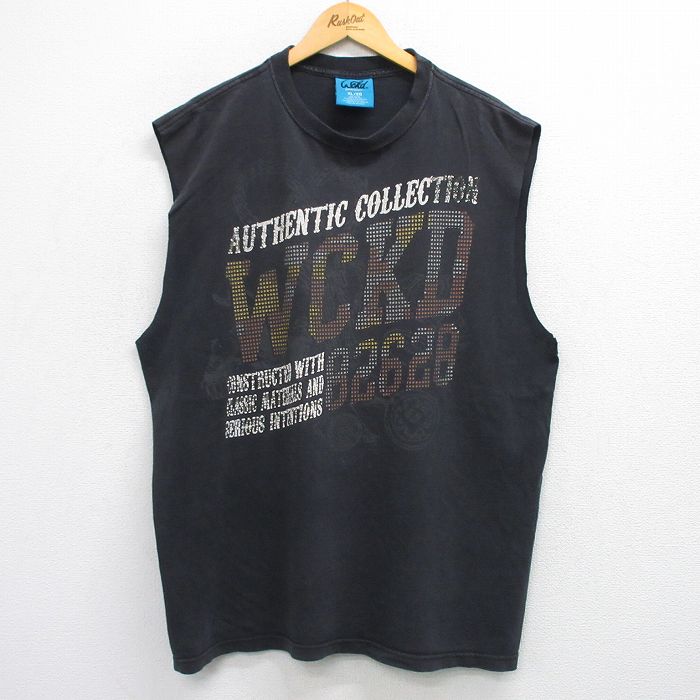 WCKD ノースリーブTシャツ ブラック XL | 古着