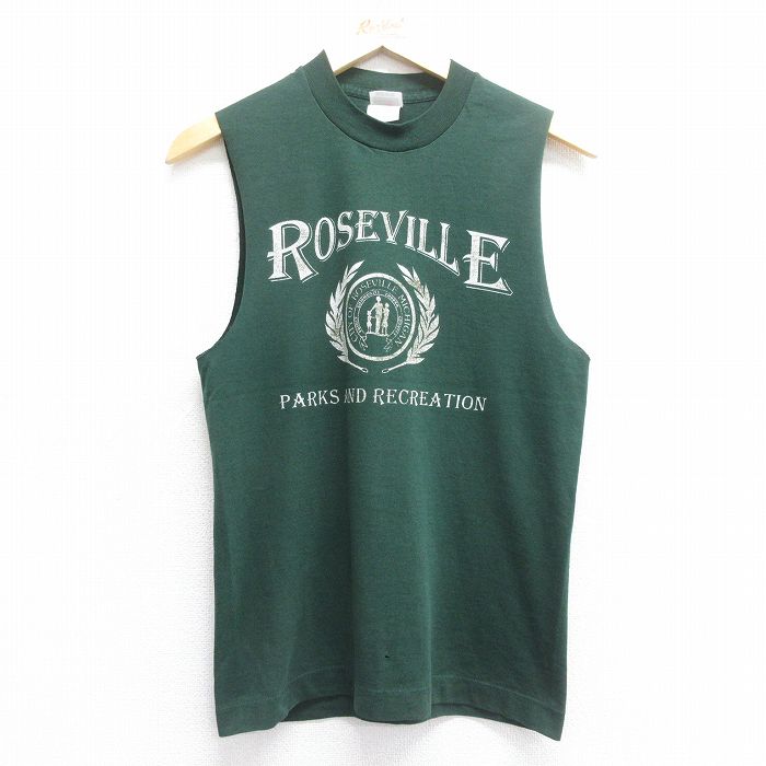 【50%OFF】フルーツオブザルーム 90s ノースリーブTシャツ ROSE VILLE グリーン S | 古着