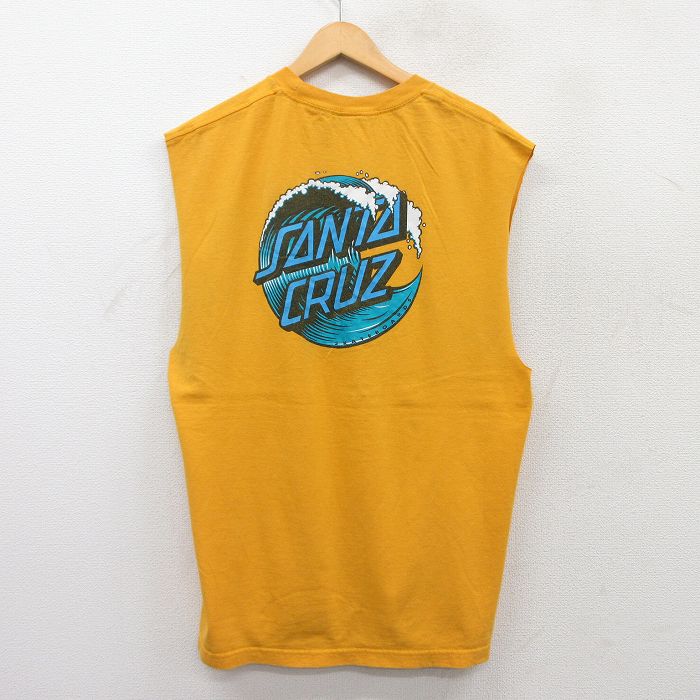 XL★古着 サンタクルーズ ノースリーブ Tシャツ メンズ コットン クルーネック 黄 イエロー 25jul08 中古
