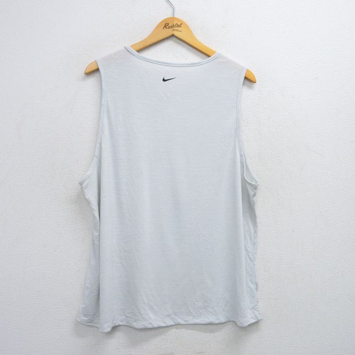 XL★古着 ナイキ NIKE タンクトップ メンズ ワンポイントロゴ ドライフィット クルーネック 薄グレー 25jul09 中古