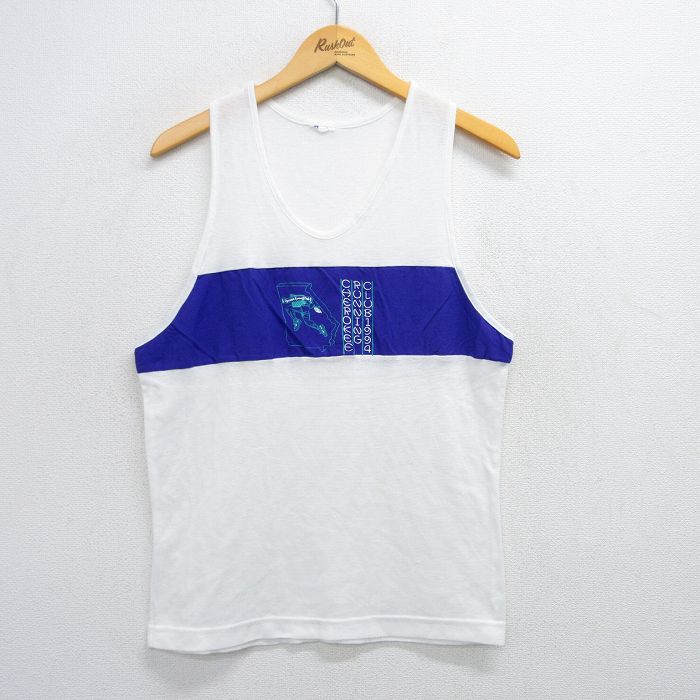 M★古着 ビンテージ タンクトップ メンズ 90年代 90s チェロキー ランニング ツートンカラー 白 ホワイト 25jul09 中古