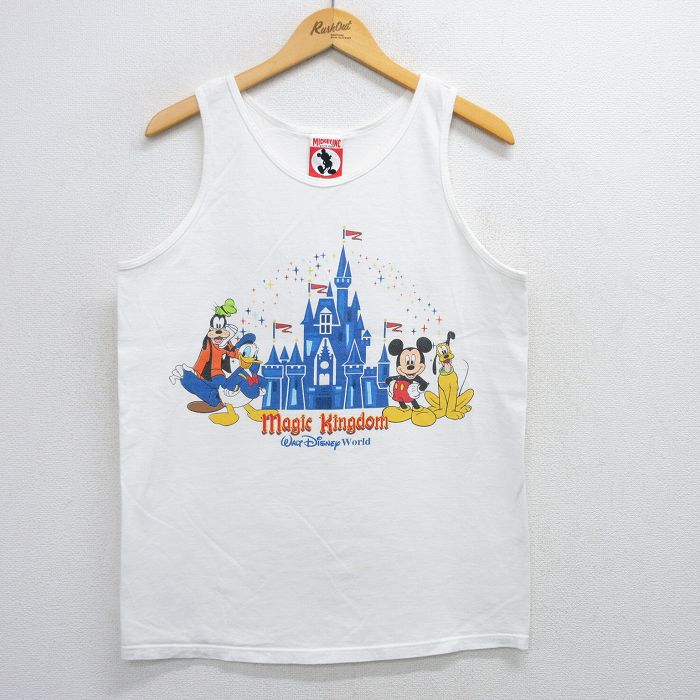 ディズニー 90s タンクトップ ミッキー ホワイト L | 古着