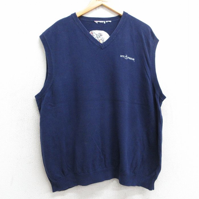 ノースリーブTシャツ ネイビー XL | 古着
