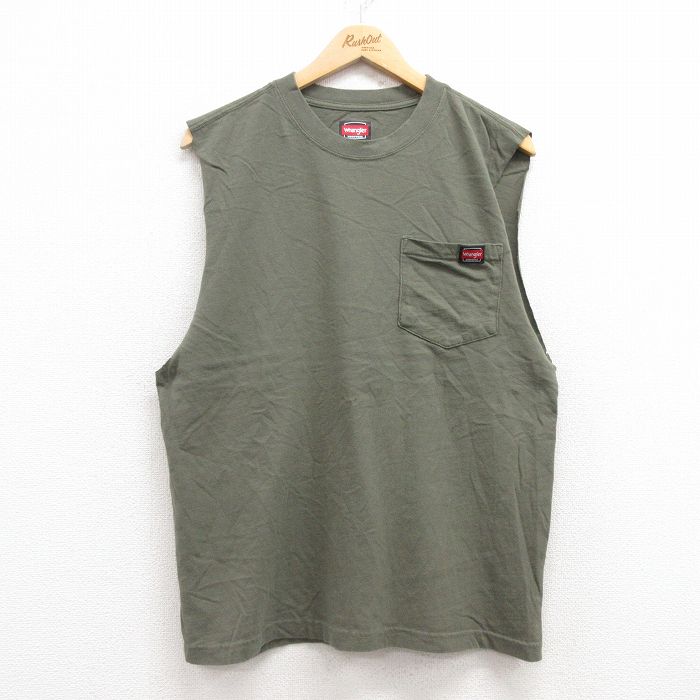 ラングラー ノースリーブTシャツ 胸ポケット グリーン L | 古着