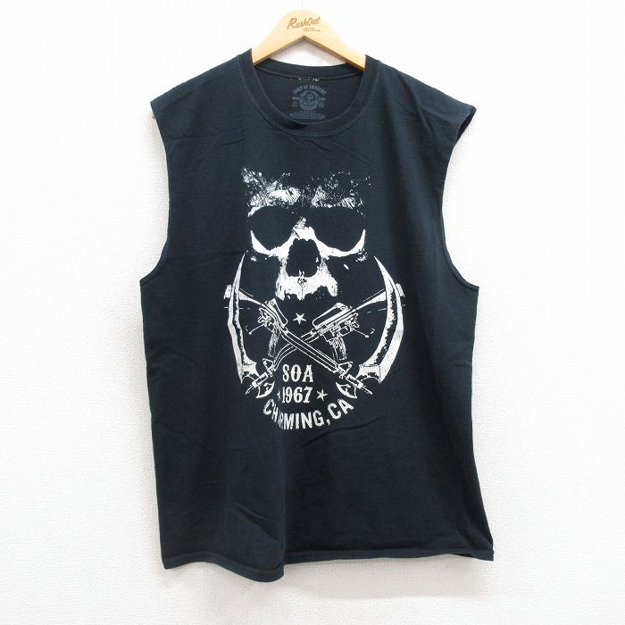 【50%OFF】ノースリーブTシャツ サンズオブアナーキー ブラック L | 古着