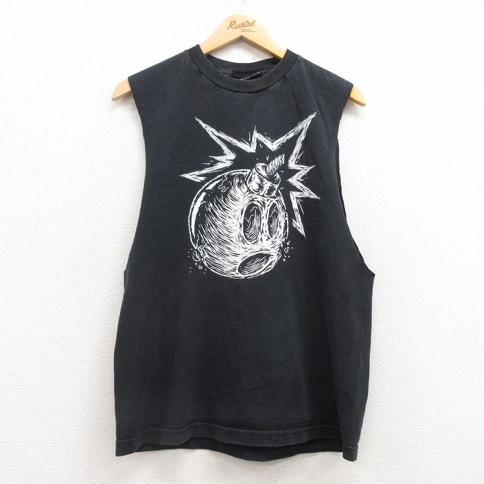 00s ノースリーブTシャツ 爆弾 ブラック M | 古着