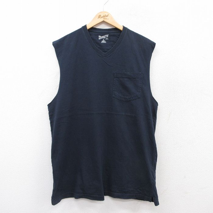 DULUTH ノースリーブTシャツ 胸ポケット付き ネイビー XL | 古着