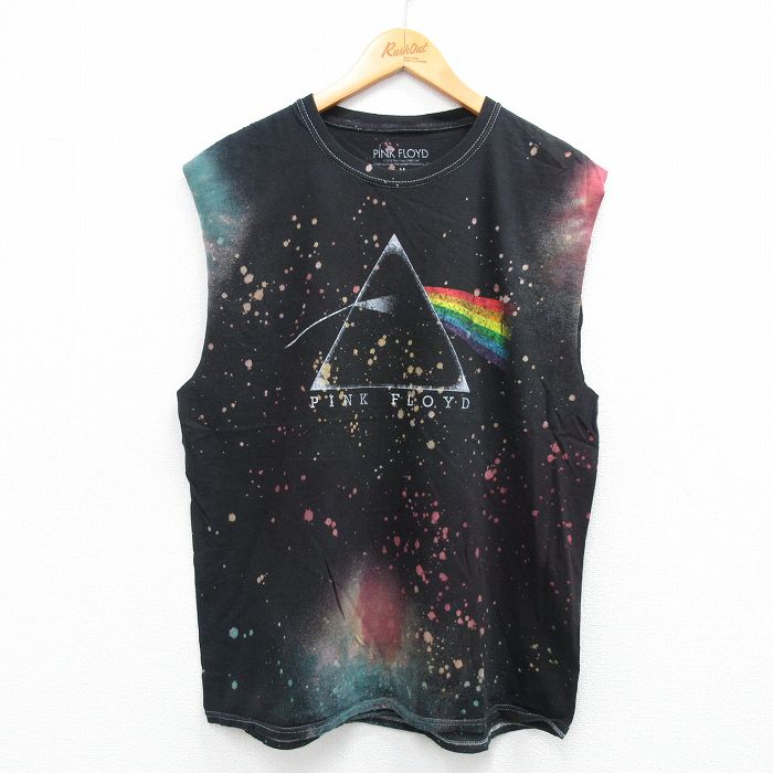 L★古着 ノースリーブ ロック バンド Tシャツ メンズ ピンクフロイド コットン クルーネック 黒他 ブラック 25jul12 中古
