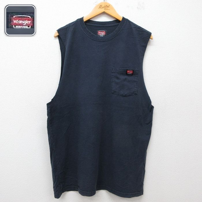 【50%OFF】ラングラー ノースリーブTシャツ 胸ポケット ネイビー L | 古着