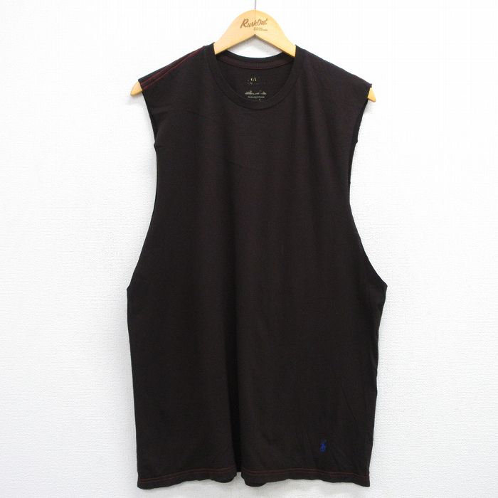 ラルフローレン ノースリーブTシャツ ワンポイント ブラウン XL | 古着