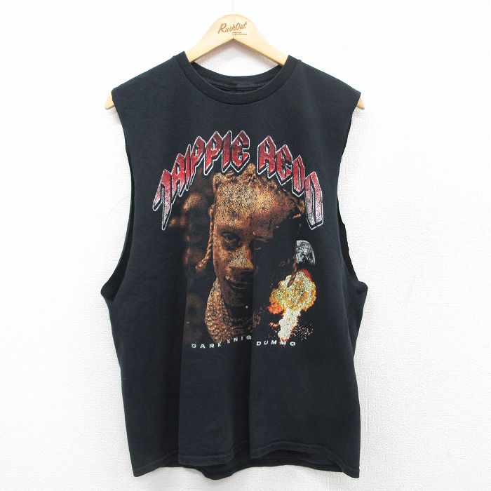 ノースリーブTシャツ トリッピーレッド ブラック L | 古着