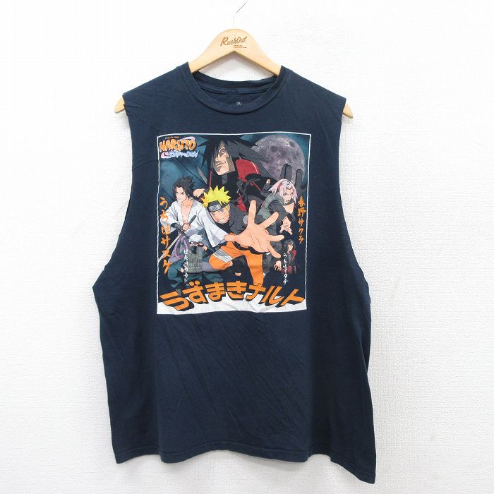 リップルジャンクション ノースリーブTシャツ うすまきナルト ネイビー XL | 古着