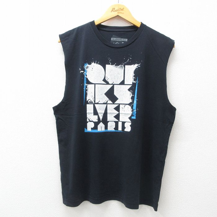 クイックシルバー ノースリーブTシャツ ビッグロゴ ブラック L | 古着
