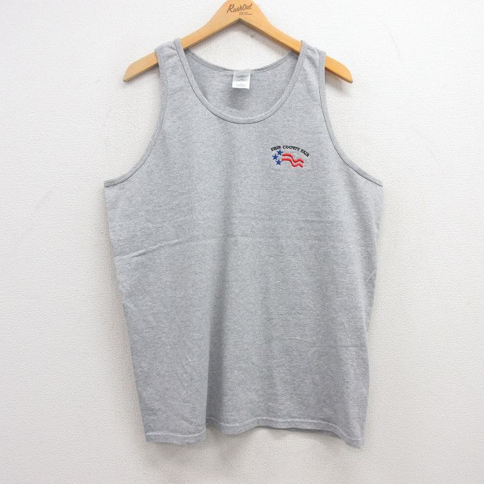 XL★古着 ビンテージ タンクトップ メンズ 00年代 00s ERIE クルーネック グレー 霜降り 25jul17 中古