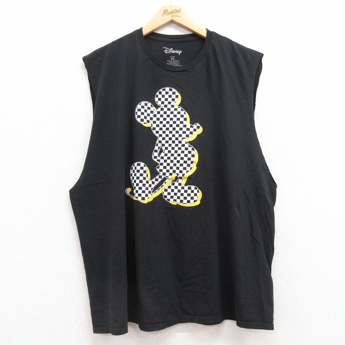 ノースリーブTシャツ ミッキーマウス ブラック XL | 古着