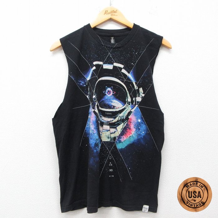 ノースリーブTシャツ 宇宙 ブラック M | 古着