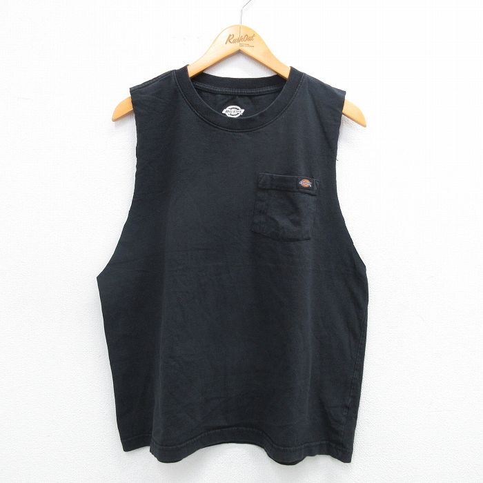 ディッキーズ ノースリーブTシャツ 胸ポケット付き ブラック XL | 古着
