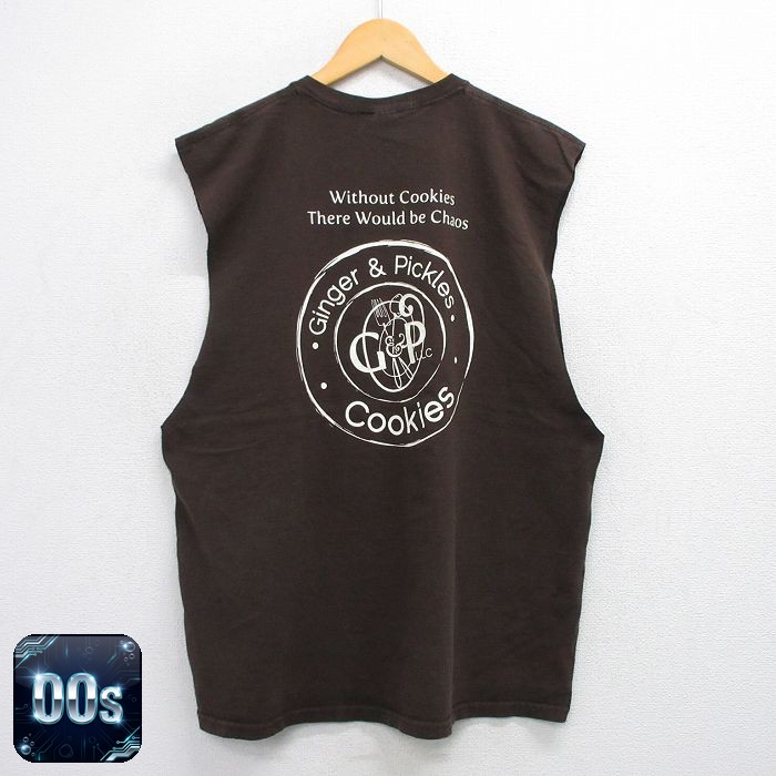 00s ノースリーブTシャツ Got Coockies ブラウン XL | 古着