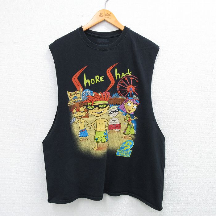 ノースリーブTシャツ ラグラッツ ブラック XL | 古着