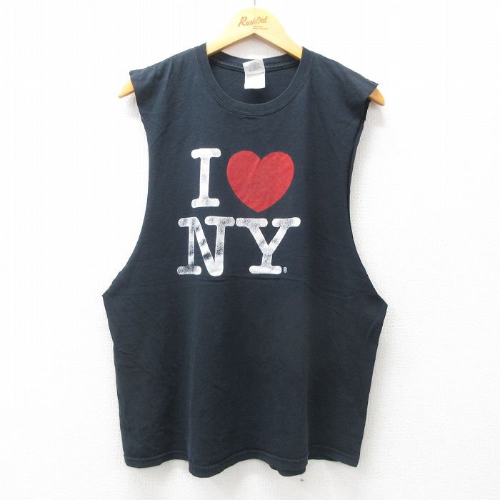 【50%OFF】00s ノースリーブTシャツ ニューヨーク ブラック XL | 古着