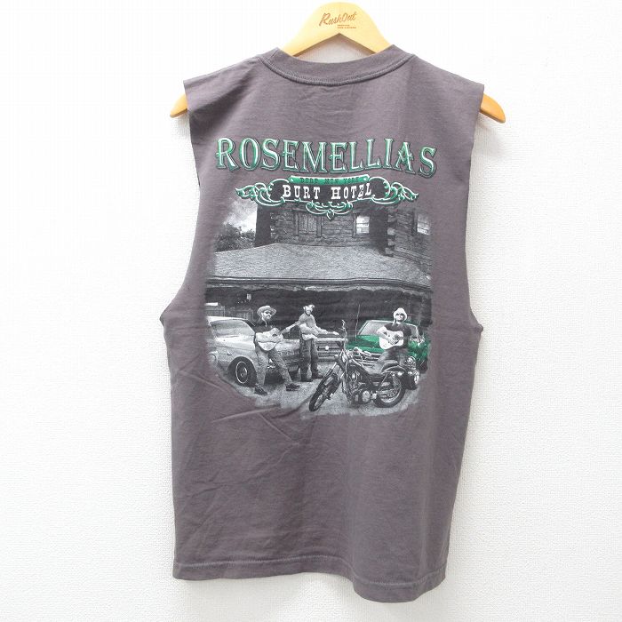 L★古着 ノースリーブ ビンテージ Tシャツ メンズ 90年代 90s ROSEMELLIAS コットン クルーネック USA製 グレー 25jul23 中古