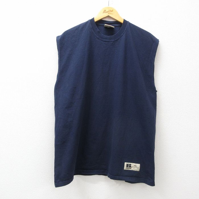 ラッセル ノースリーブTシャツ ネイビー XL | 古着