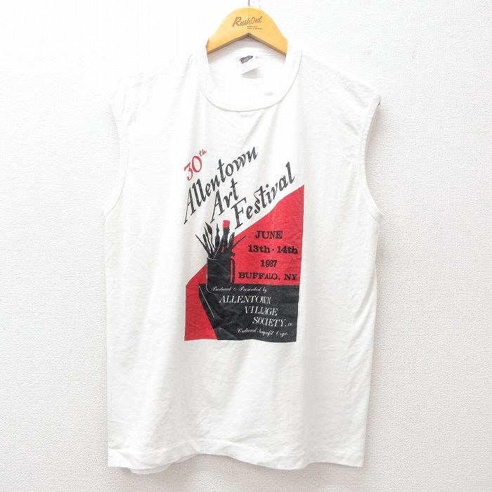 ノースリーブTシャツ Art Festival ホワイト XL | 古着