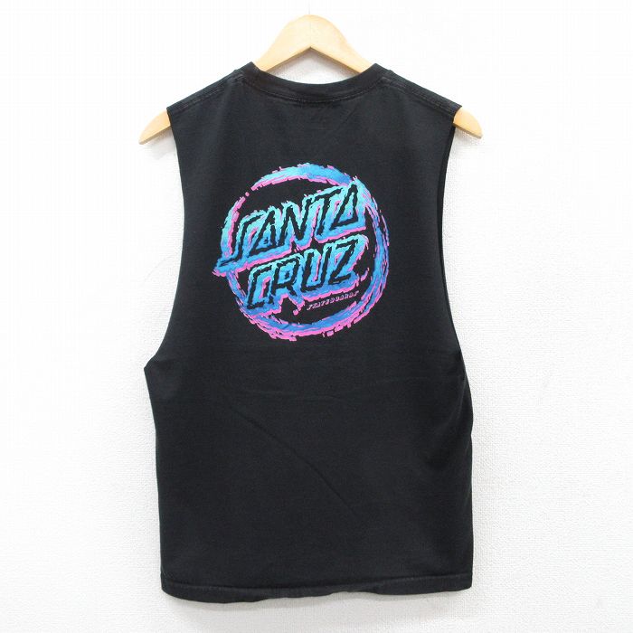 M★古着 ノースリーブ Tシャツ メンズ サンタクルーズ クルーネック 黒 ブラック 25jul26 中古