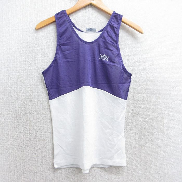 【50%OFF】S★古着 ビンテージ タンクトップ メンズ 90年代 90s BR ツートンカラー クルーネック USA製 デッドストック 白他 ホワイト 25jul31 中古