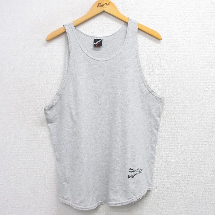 【50%OFF】L★古着 ビンテージ タンクトップ メンズ 90年代 90s mac Greger コットン クルーネック USA製 グレー 霜降り 25aug09 中古