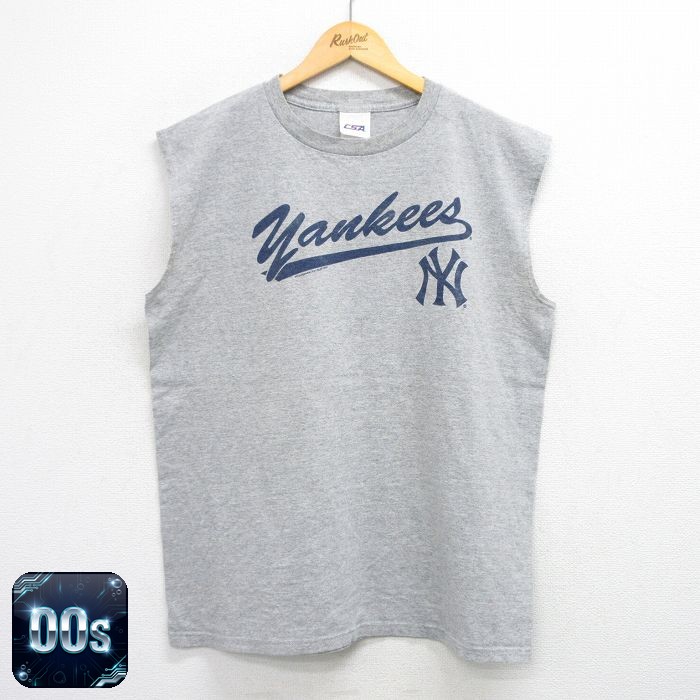【50%OFF】00s ノースリーブTシャツ ニューヨークヤンキース グレー XL | 古着