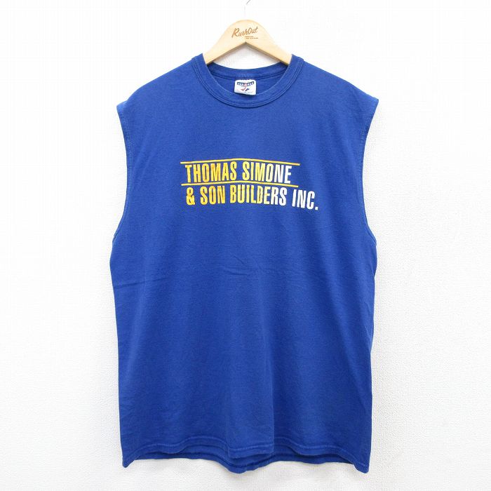 ノースリーブTシャツ THOMAS SIMONE ブルー XL | 古着