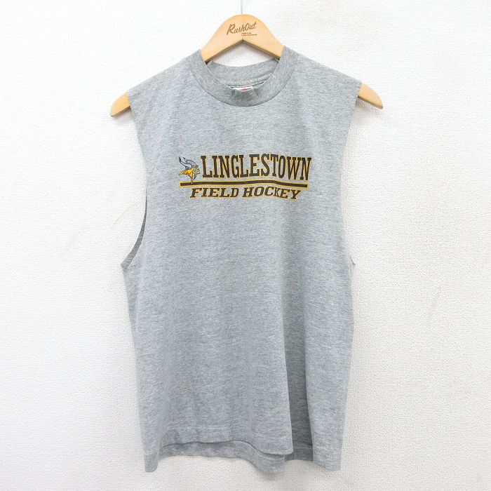フルーツオブザルーム 90s ノースリーブTシャツ リングルズタウンフィールドホッケー グレー M | 古着