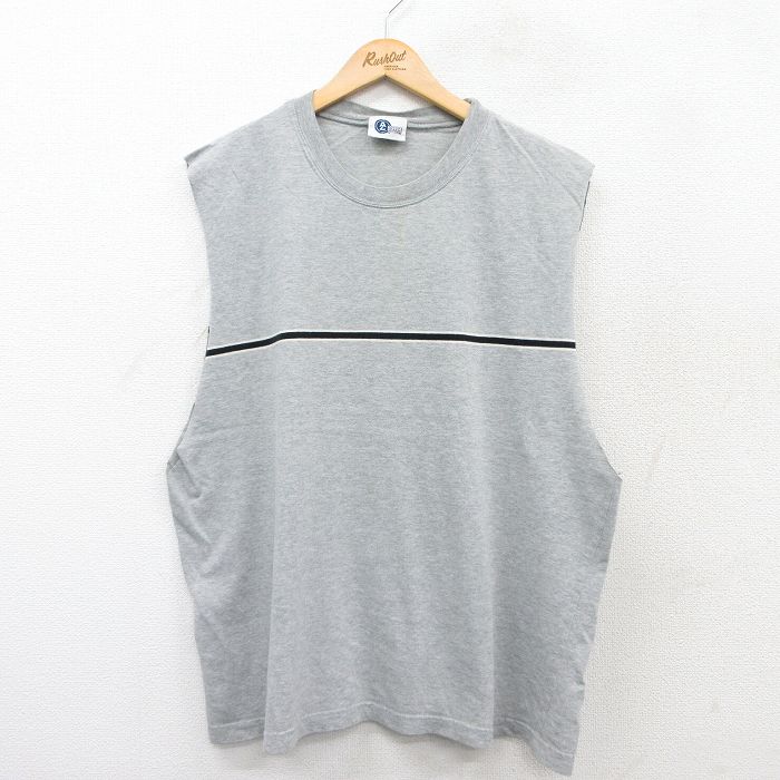 【20%OFF】XL★古着 アリゾナジーンズ ノースリーブ ビンテージ Tシャツ メンズ 00年代 00s 大きいサイズ クルーネック グレー 霜降り 25aug13 中古