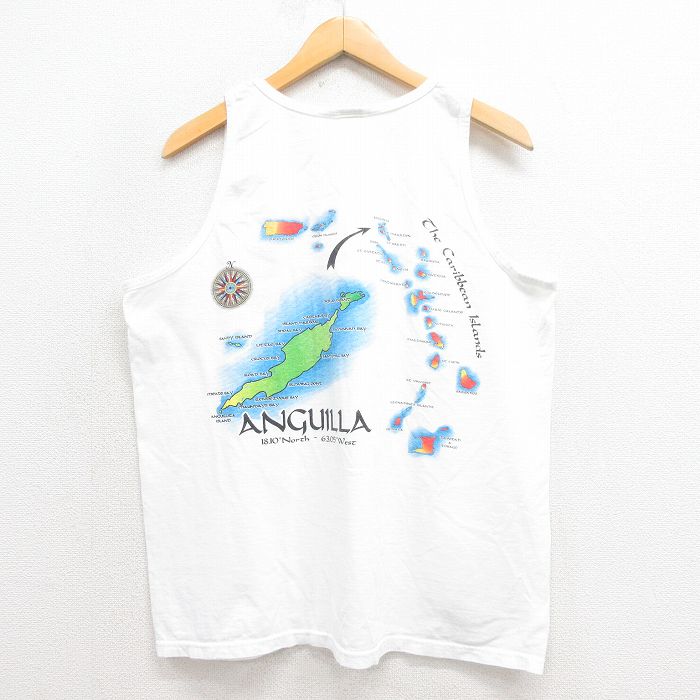 L★古着 ビンテージ タンクトップ メンズ 00年代 00s アンギラ コットン 白 ホワイト 25aug18 中古